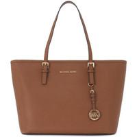 MICHAEL Michael Kors Michael Kors Jet Set Travel TZ Tote shopping bag in brown saffia women\'s Shoulder Bag in brown