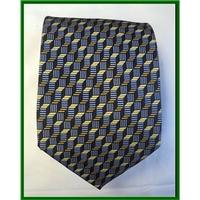 Milano - Blue, Yellow, Navy & Gold Pattern - Tie