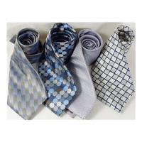 Milano/English Laundry/Valentino/Kenneth Cole - one size - blue/silver - 4 silk ties