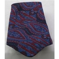 Minar blue and red paisley patterned silk tie