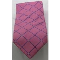 Milano pink & blue diamond patterned silk tie