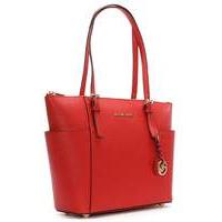 michael kors bright leather pocket tote