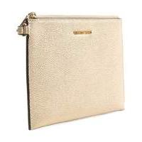 Michael Kors Gold Leather Clutch Bag