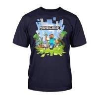 minecraft adventure with logo navy t shirt l