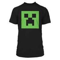 Minecraft Creeper Face Glow In The Dark T-shirt - Size Large (black)