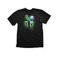 Minecraft Youth Three Creeper Moon Medium T-shirt Black (ge1156m)
