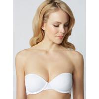 Microfibre moulded strapless bra