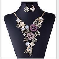 MISSING U Women Vintage / Party Rose Gold Plated / Alloy / Rhinestone Necklace / Earrings Jewelry Sets