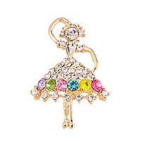 MISSING U Diamonade Gold Plated Gemstone Crystal Zirconia Colorful Brooch