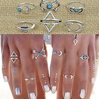 Midi Rings Alloy Love Fashion Statement Jewelry Silver Jewelry Wedding Party Gift Daily Casual Valentine 1set