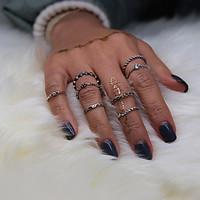 Midi Rings Euramerican Fashion Vintage Alloy Round Silver Jewelry 1 Set