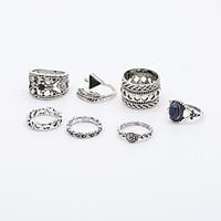 Midi Rings Euramerican Vintage Alloy Triangle Shape Silver Jewelry For Party 7 pc