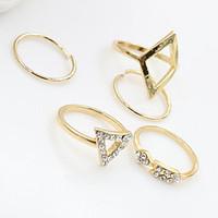 Midi Rings Crystal Turquoise Alloy Fashion Silver Golden Jewelry Party Halloween Daily Casual 1set