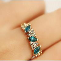 missing u alloy rhinestone ring statement rings daily casual 1pc