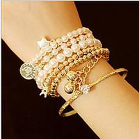 MISSING U Alloy / Imitation Pearl Bracelet Cuff Bracelets / Strand Bracelets Daily / Casual 1set Jewelry Christmas Gifts