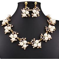 MISSING U Women Cute / Party Gold Plated / Alloy / Rhinestone / Imitation Pearl Necklace / Earrings Jewelry Sets