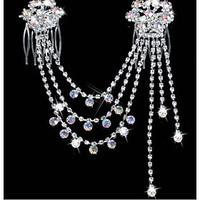 missing u women silver plated alloy rhinestone hair comb cute party ot ...