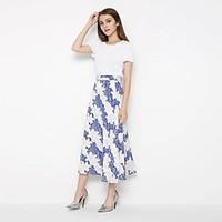 Mid Rise Midi Skirts, Cute Street chic Swing Trumpet/Mermaid Knitting Solid Print