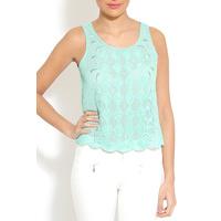 mint green scalloped sequin top