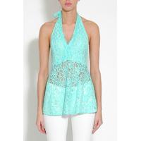 mint lace halterneck top