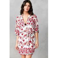 MINKPINK Bed Of Roses Floral Dressing Gown, RED