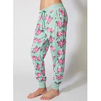 Minky vintage floral fleece pants