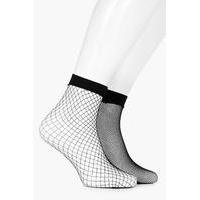 mixed scale fishnet socks 2 pack black