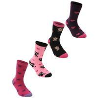 Miss Fiori Design Socks 4 Pack Girls