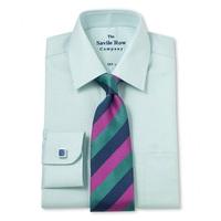 Mint White Puppy Tooth Windsor Collar Classic Fit Shirt 16 1/2\" Standard & Shortened Single - Savile Row