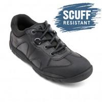 Mine, Black Leather Boys Lace-up Rhino School Shoes