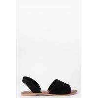 Mia 2 Part Peeptoe Suede Sandal - black