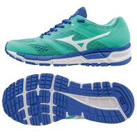 mizuno synchro mx ladies running shoes greenwhite 75 uk