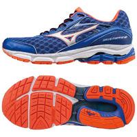 Mizuno Wave Inspire 12 Ladies Running Shoes - Blue/Silver/Orange, 8 UK