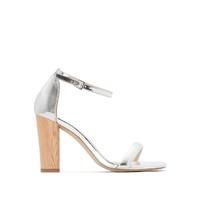 Mirror Sandals with Wooden Effect Heel