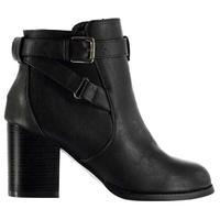 miso buckle heel ankle boot ladies