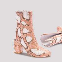 Miista SS17 Adrianne Pink Snake Leather Boots