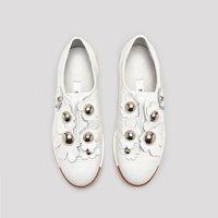 miista ss17 blanche white slip ons flats