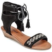 minnetonka portofino womens sandals in black