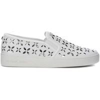 MICHAEL Michael Kors Michael Kors Keaton slip on in white pierced leather women\'s Slip-ons (Shoes) in white