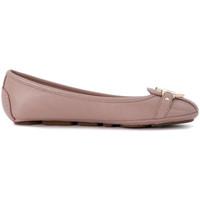 MICHAEL Michael Kors Michael Kors Fulton pink saffiano leather flat shoes women\'s Shoes (Pumps / Ballerinas) in pink