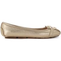 MICHAEL Michael Kors Michael Kors Fulton flat shoes in gold saffiano leather women\'s Shoes (Pumps / Ballerinas) in gold