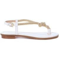 MICHAEL Michael Kors Michael Kors Holly thong sandal in white leather and rope women\'s Sandals in white
