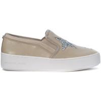 MICHAEL Michael Kors Slip on Michael Kors Pia in grey tumbled leather with silver sta women\'s Slip-ons (Shoes) in grey