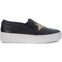 MICHAEL Michael Kors Slip on Michael Kors Pia in black tumbled leather and golden sta women\'s Slip-ons (Shoes) in black