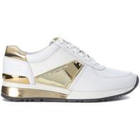 MICHAEL Michael Kors Michael Kors Allie Plate gold and white leather sneaker trainer women\'s Trainers in white