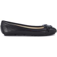 MICHAEL Michael Kors Michael Kors Fulton Moc black tumbled leather flat shoes women\'s Shoes (Pumps / Ballerinas) in black