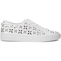 MICHAEL Michael Kors Michael Kors Keaton sneaker in white pierced leather women\'s Shoes (Trainers) in white