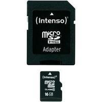 microsdhc card 16 gb intenso 16 gb micro sdhc card class 10 incl sd ad ...