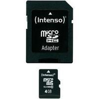 microSDHC card 4 GB Intenso 4 GB Micro SDHC-Card Class 10 incl. SD adapter