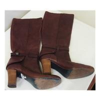 Miss Sixty Leather Boots, Size 7, Brown